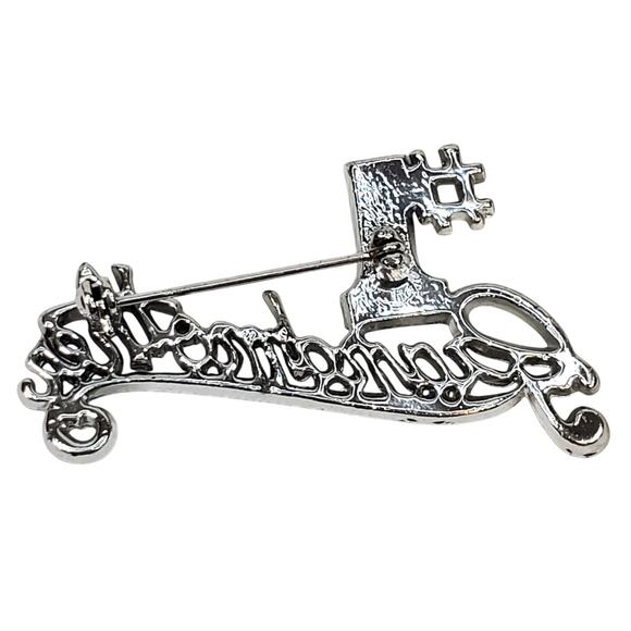 Vtg Silver Tone Pin #1 Grandma Mothers Day 2" Unsigned Gift Birthday - Picture 2 of 3